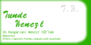 tunde wenczl business card